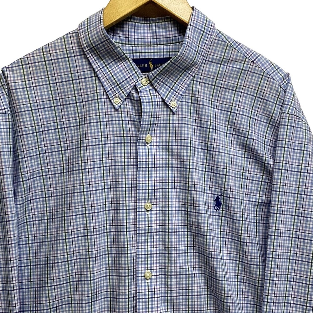 Ralph Lauren Classic Fit Button Down Long Sleeve Plaid Shirt Mens 2XL 18.5